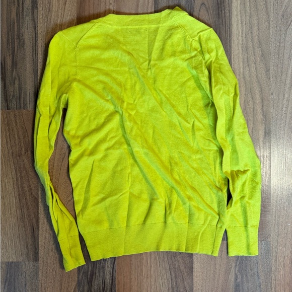 RW&CO. Women's V-Neck Sweater in Bright Yellow - Picture 2 of 4